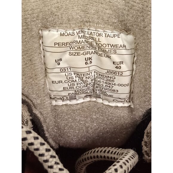 Merrell Women's Moab Ventilator Taupe Hiking Shoes Size 9 - Picture 11 of 12